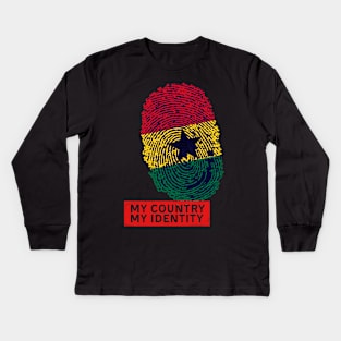 Ghana Country Flag Identity Kids Long Sleeve T-Shirt